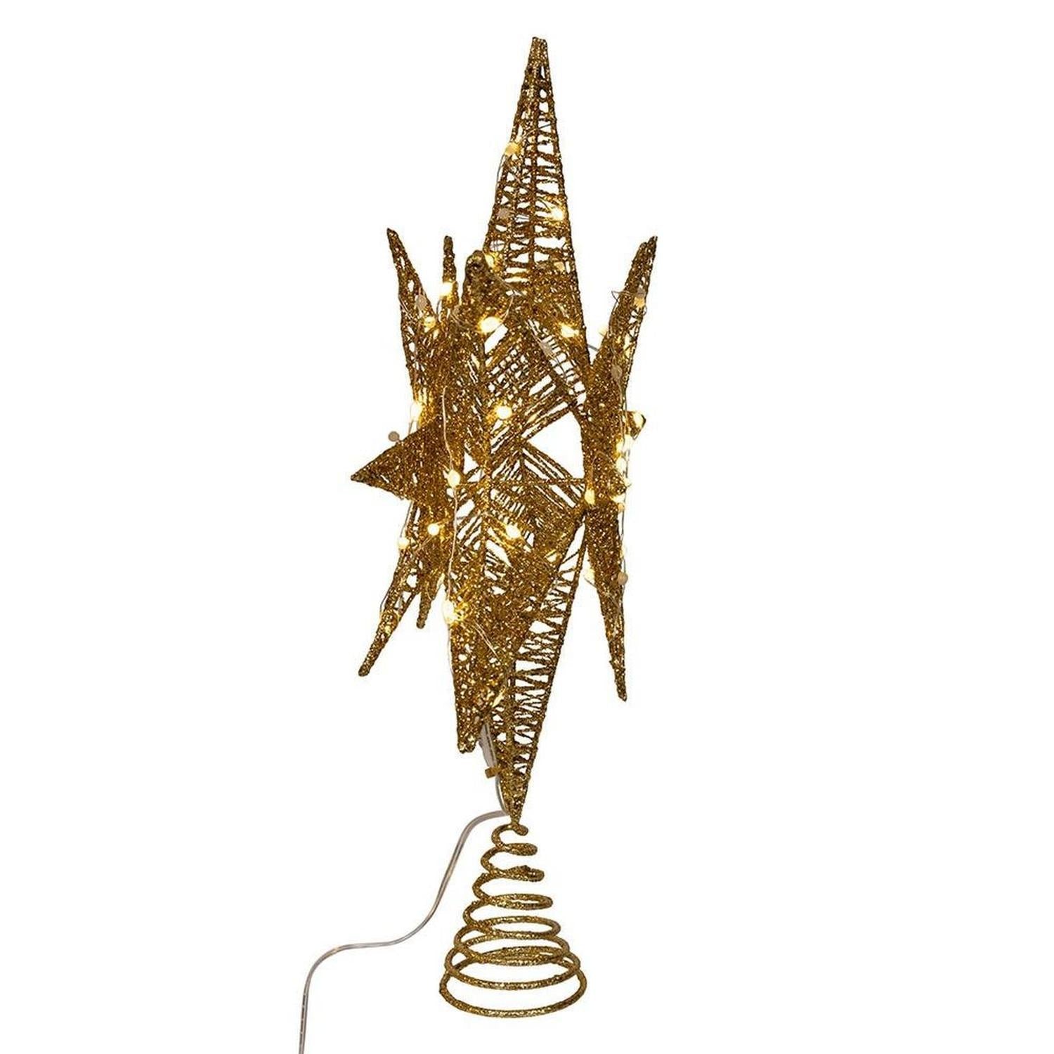 Shop For Kurt Adler 15 - Inch Twinkling LED Gold Tree Topper