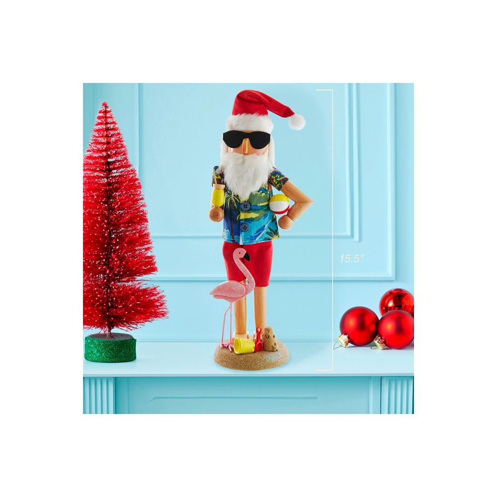 Shop For Kurt Adler 15.5 - Inch Wooden Beach Santa Nutcracker
