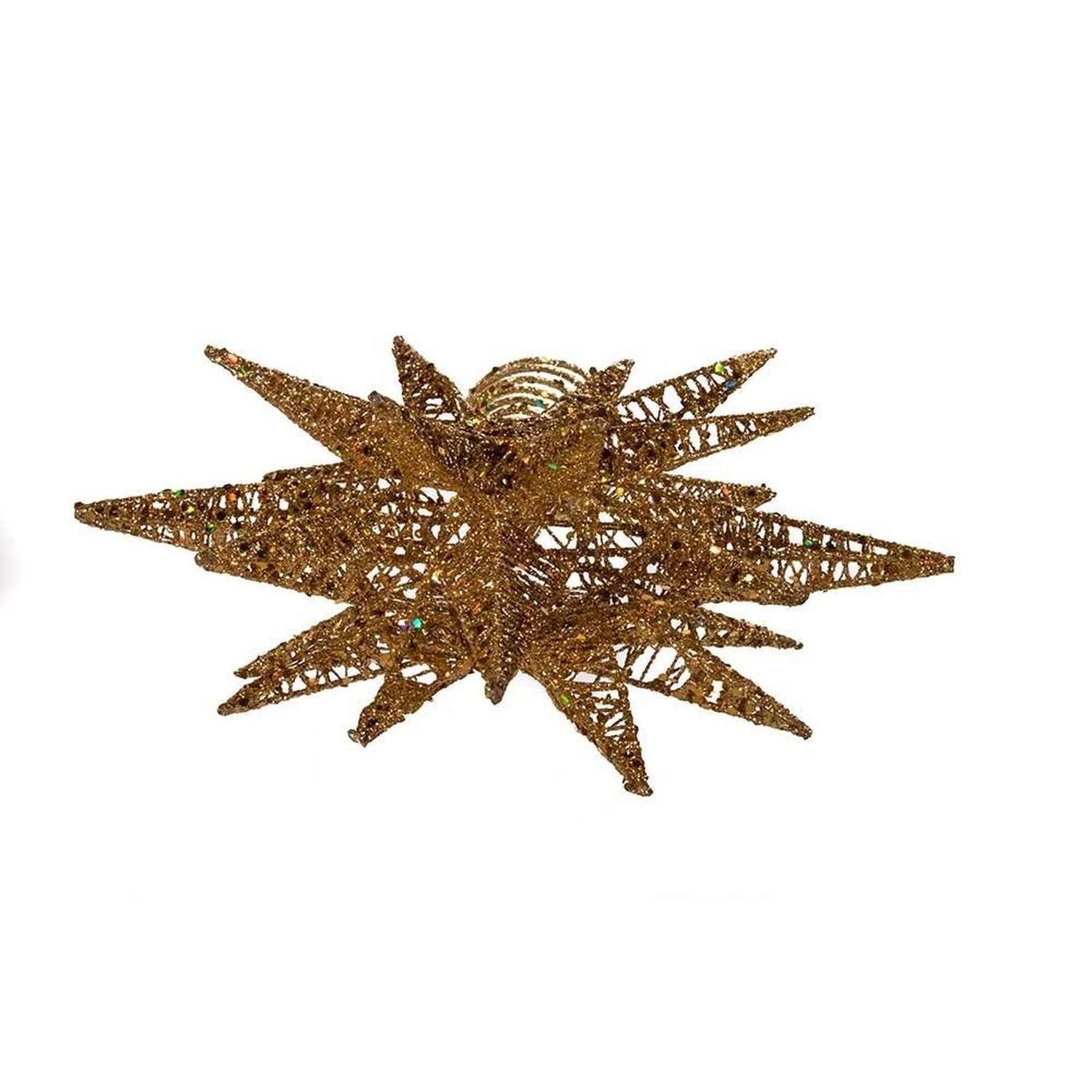 Shop For Kurt Adler 16.5 - Inch Gold Glitter Wire 3D Star Treetop