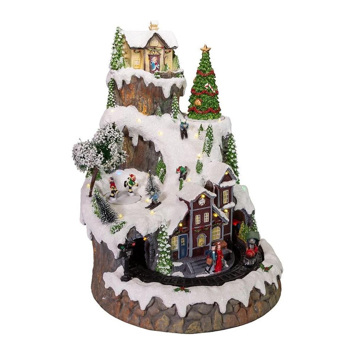 Shop For Kurt Adler 17 - Inch Musical LED Village on Mountain Table Piece