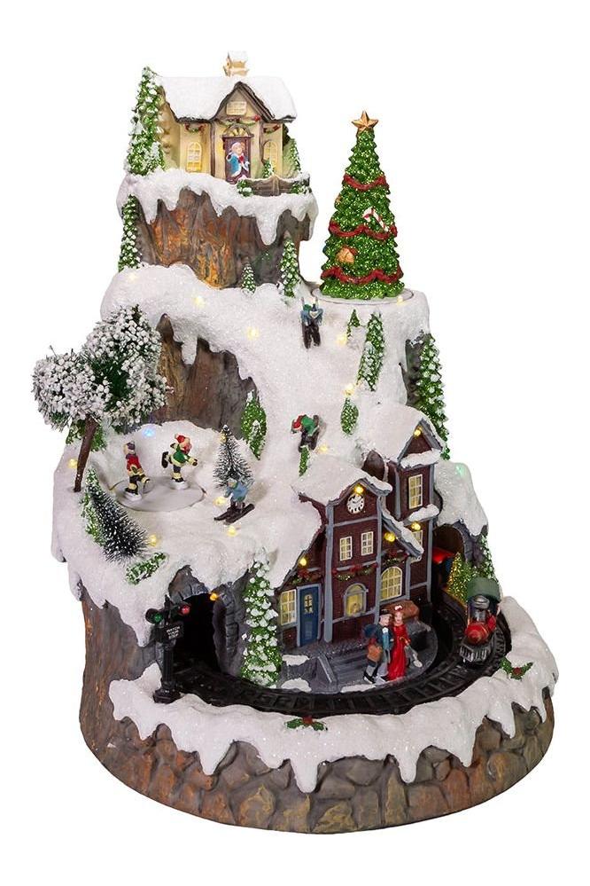 Shop For Kurt Adler 17 - Inch Musical LED Village on Mountain Table Piece