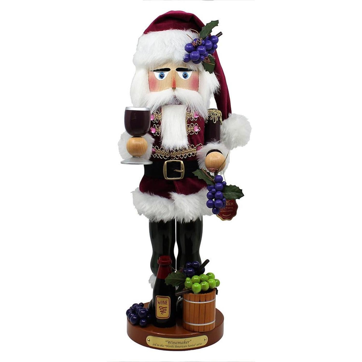 Kurt Adler 18.25-Inch Steinbach Winemaker Santa Nutcracker