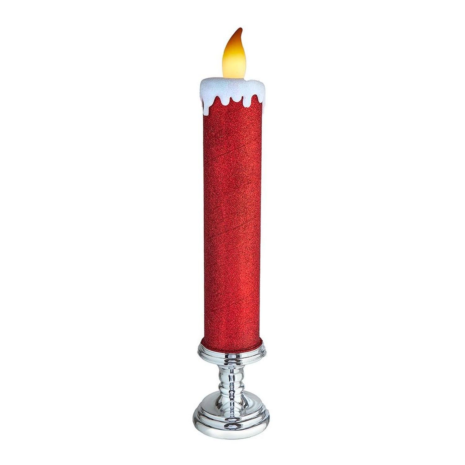 Shop For Kurt Adler 19.63 - Inch Battery Operated Red Glittered Candle