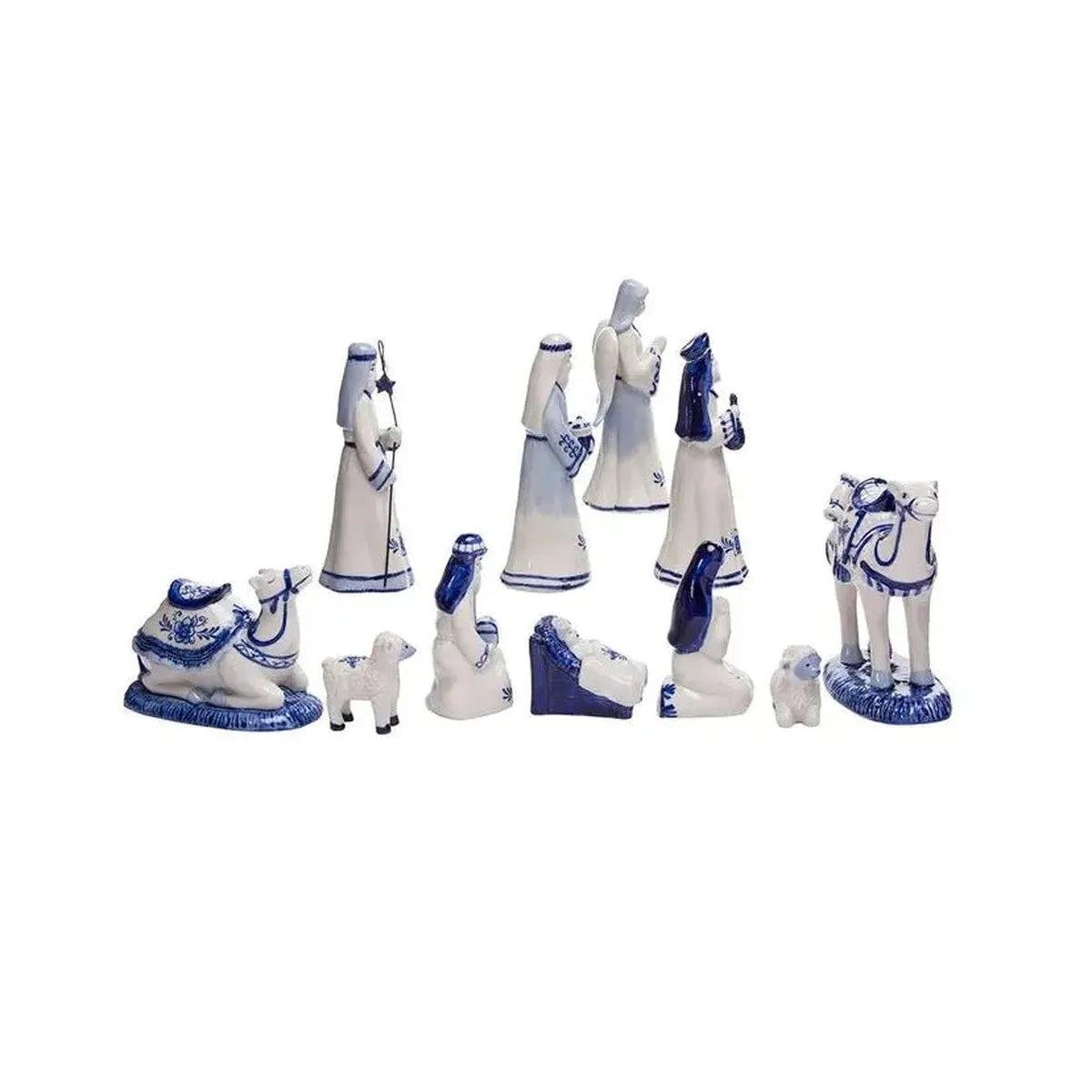 Shop For Kurt Adler 1.97 - 6.7" Porcelain Delft Blue Nativity Set, 11 - Piece Set