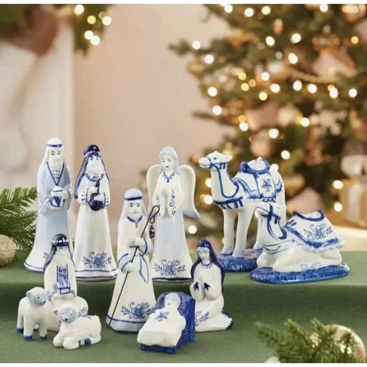 Shop For Kurt Adler 1.97 - 6.7" Porcelain Delft Blue Nativity Set, 11 - Piece Set