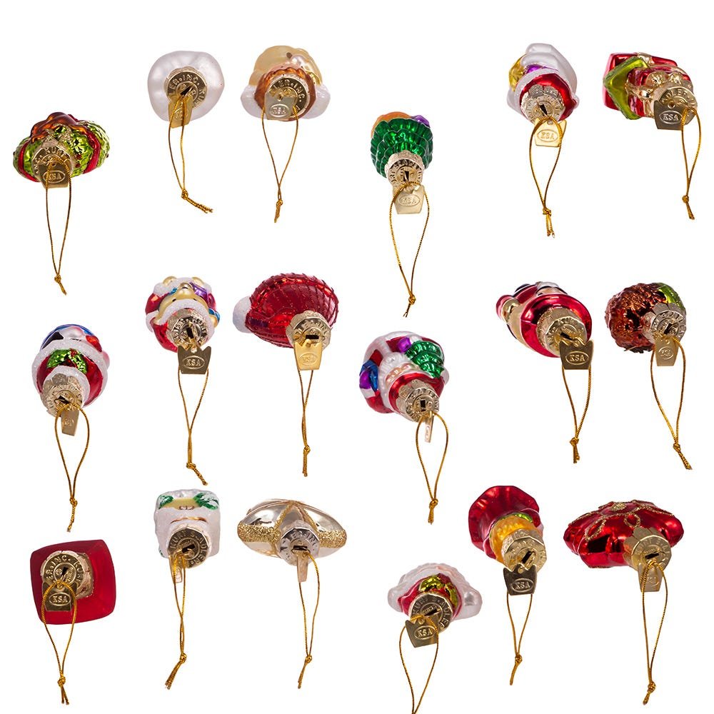 Shop For Kurt Adler 2 - 2.5 - Inch Mini Christmas Shape Glass Ornaments, 18 Piece Set