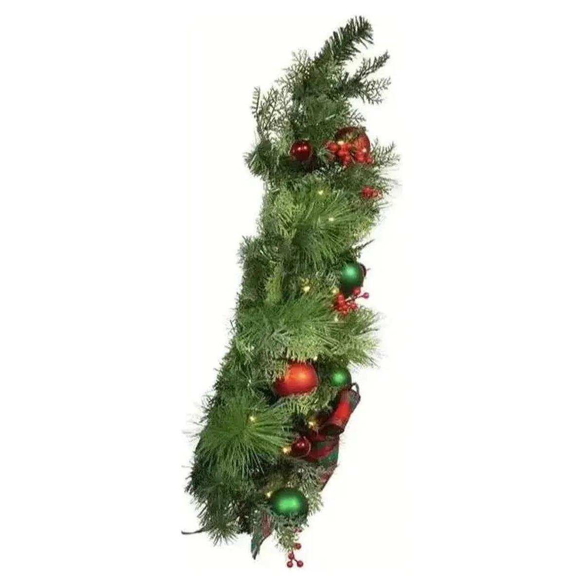 Shop For Kurt Adler 26 - Inch Battery - Operated Pre - Lit Red And Green Wall Tree With Bow