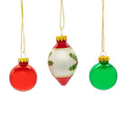 Shop For Kurt Adler 35MM Glass Green and Red Ball and Finial (Set of 12)