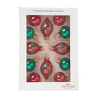 Shop For Kurt Adler 35MM Glass Green and Red With Holly Leaves Ball 12 - Piece Set