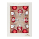 Shop For Kurt Adler 35MM Glass Red and Silver With Snowflake Ball 12 - Piece Set