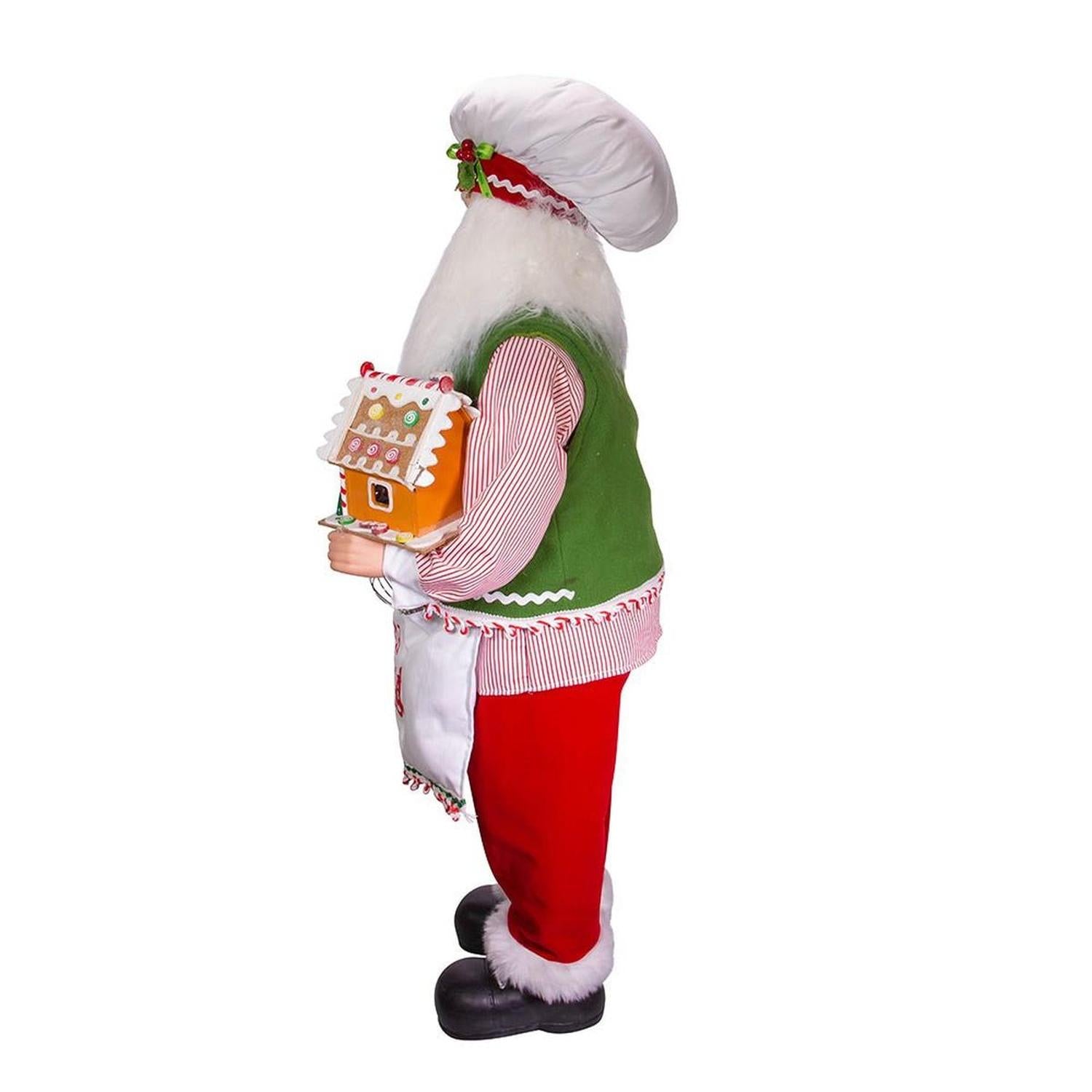 Kurt Adler 40" Christmas Chef Santa with Gingerbread