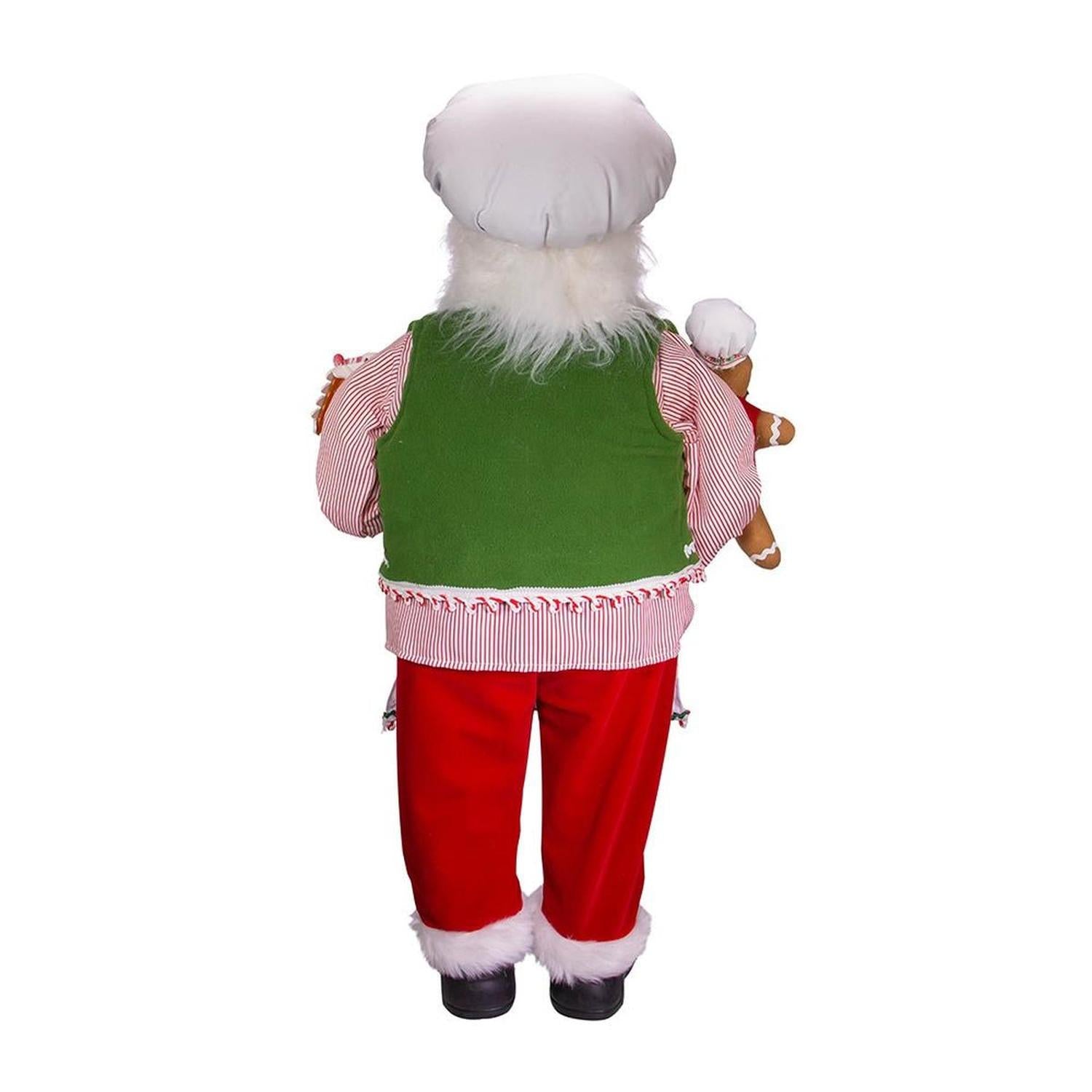 Kurt Adler 40" Christmas Chef Santa with Gingerbread