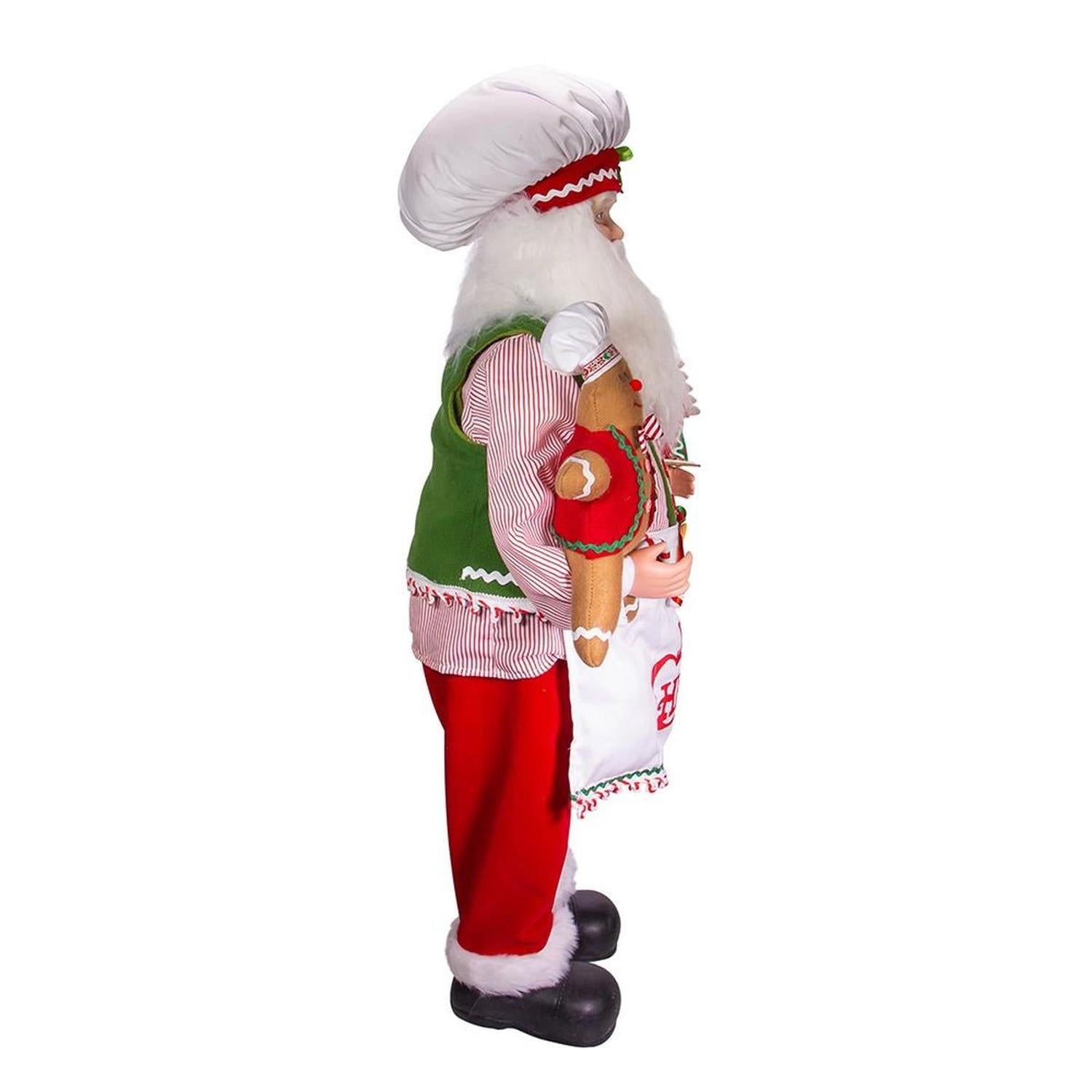 Kurt Adler 40" Christmas Chef Santa with Gingerbread