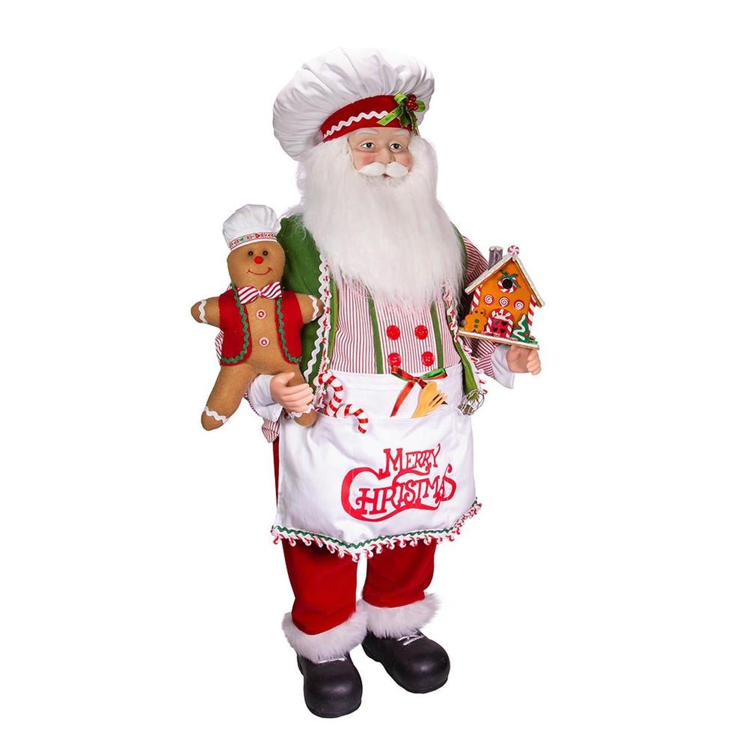 Kurt Adler 40" Christmas Chef Santa with Gingerbread