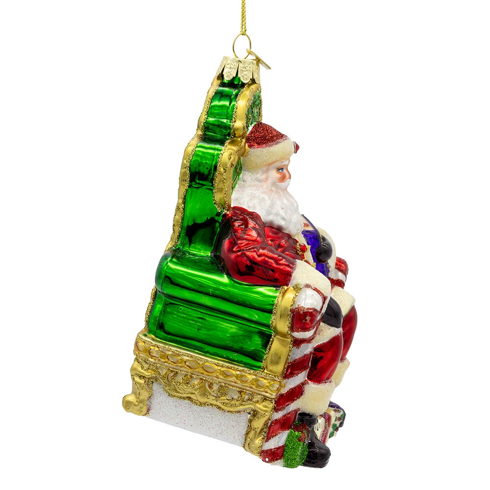 Shop For Kurt Adler 5.5 - Inch Bellissimo Glass Santa On Throne Ornament