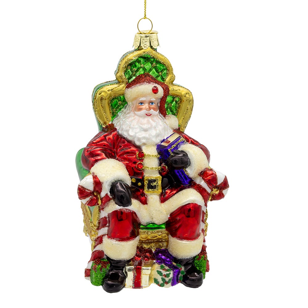 Shop For Kurt Adler 5.5 - Inch Bellissimo Glass Santa On Throne Ornament