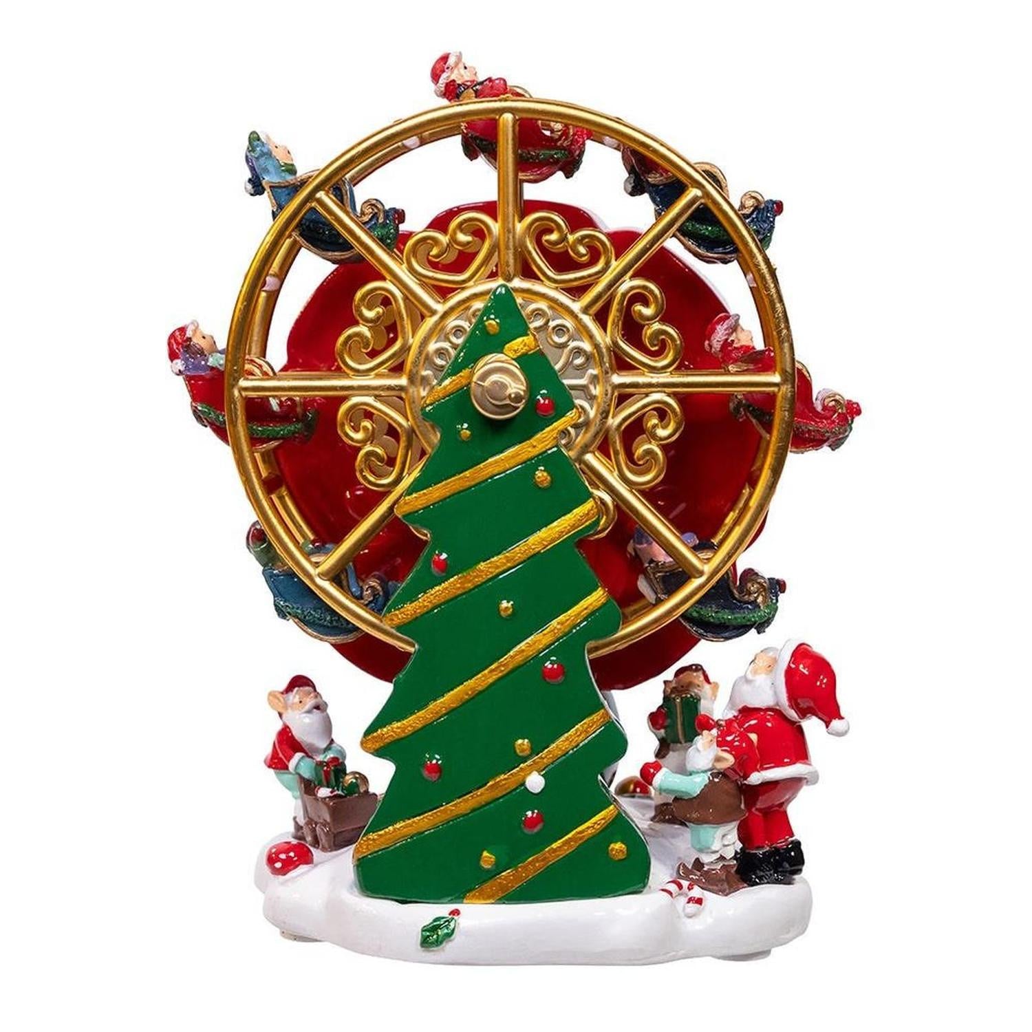 Kurt Adler 5.5-Inch Wind-Up Musical Ferris Wheel Table Piece