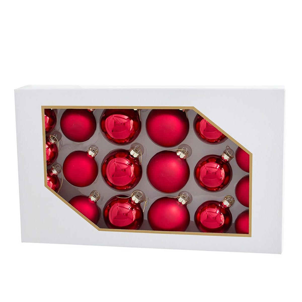 Shop For Kurt Adler 60 - 80MM Shiny and Matte Red Glass Ball Ornaments, 20 - Piece Set