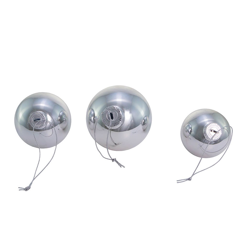 Shop For Kurt Adler 60 - 80MM Shiny Silver Glass Ball Ornaments, 20 - Piece Set