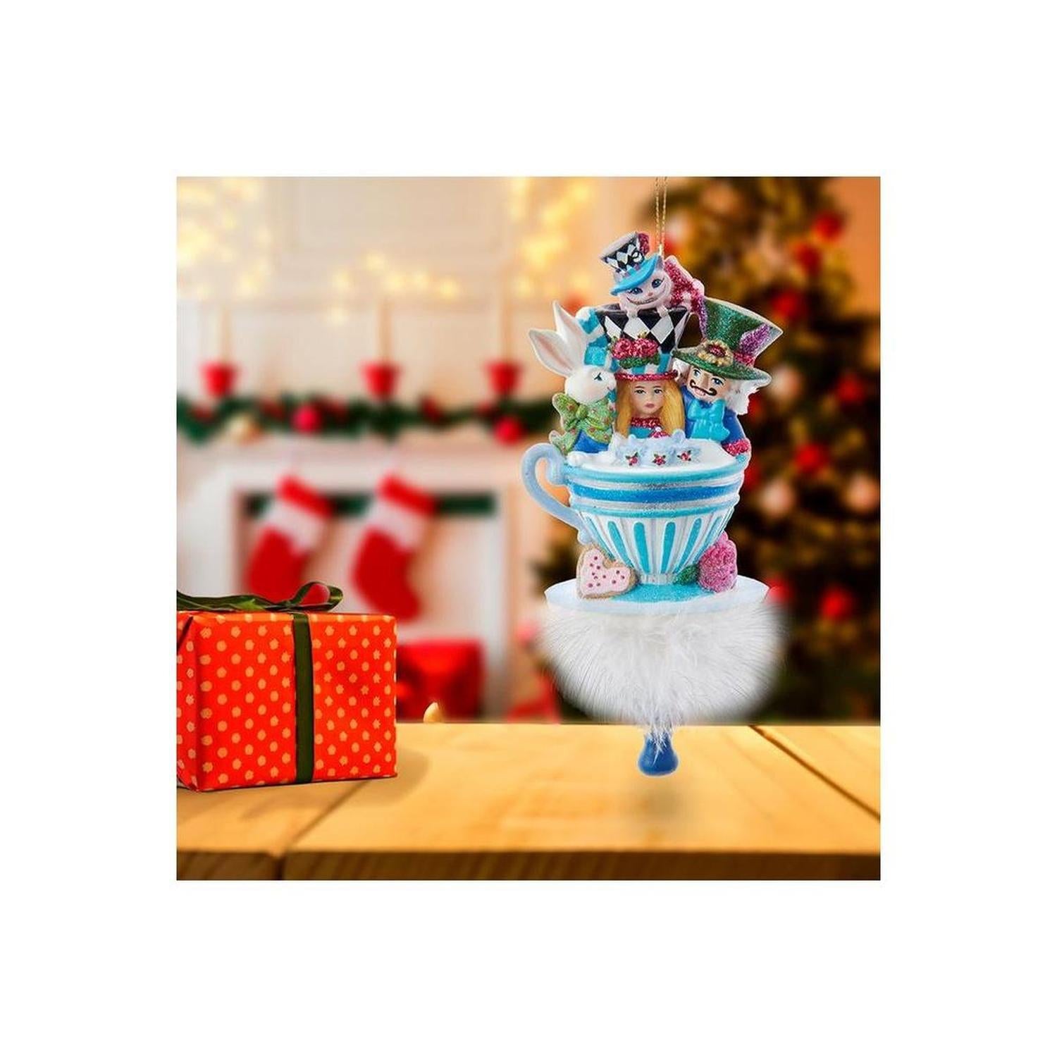 Shop For Kurt Adler 6.25" Hollywood Hats Alice Teaparty Ornament