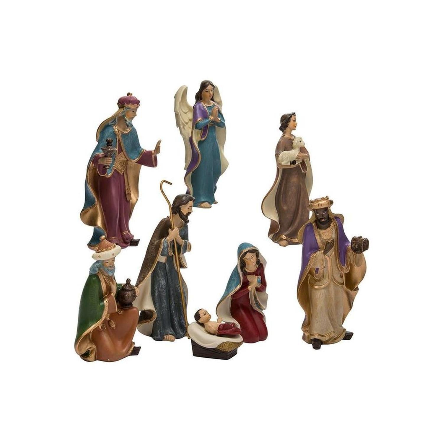 Kurt Adler 6.25-Inch Resin Nativity Set of 8 Pieces