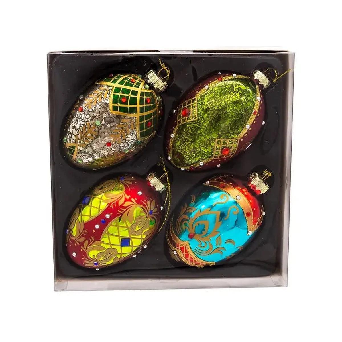 Shop For Kurt Adler 65MM Glass Egg Ornaments (4 - Piece Set)