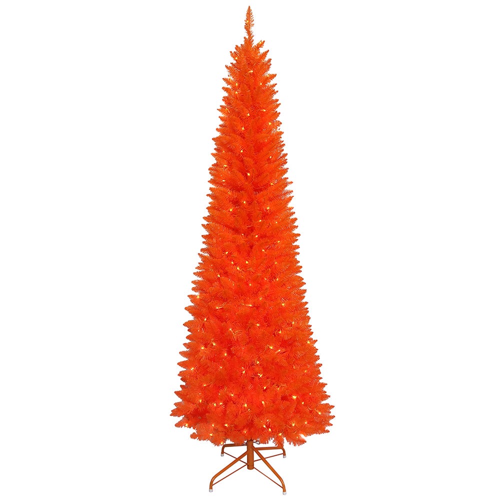 Shop For Kurt Adler 7 - Foot Prelit Halloween Orange Slim Tree