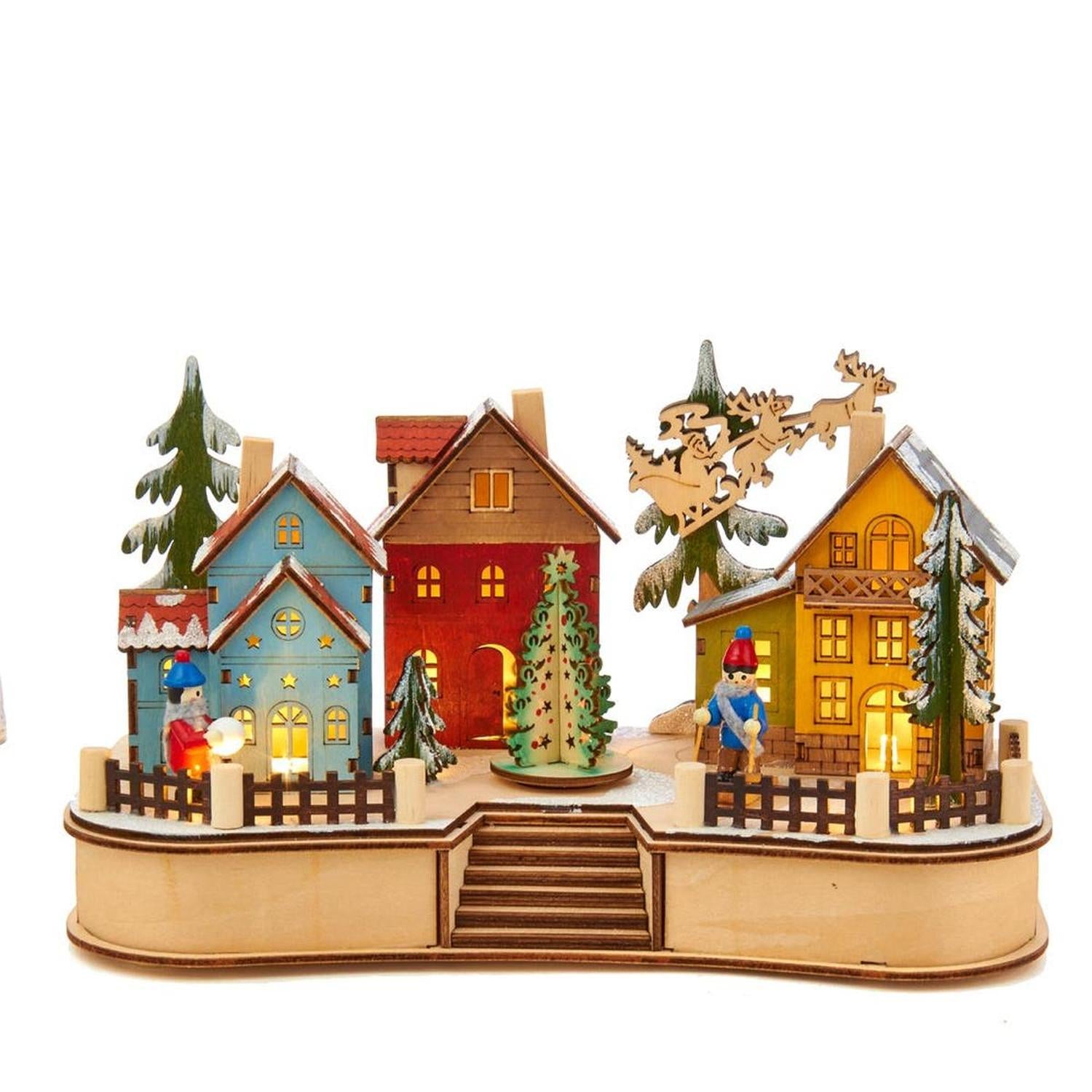 Kurt Adler 7.08-Inch Village Musical LED House with Motion
