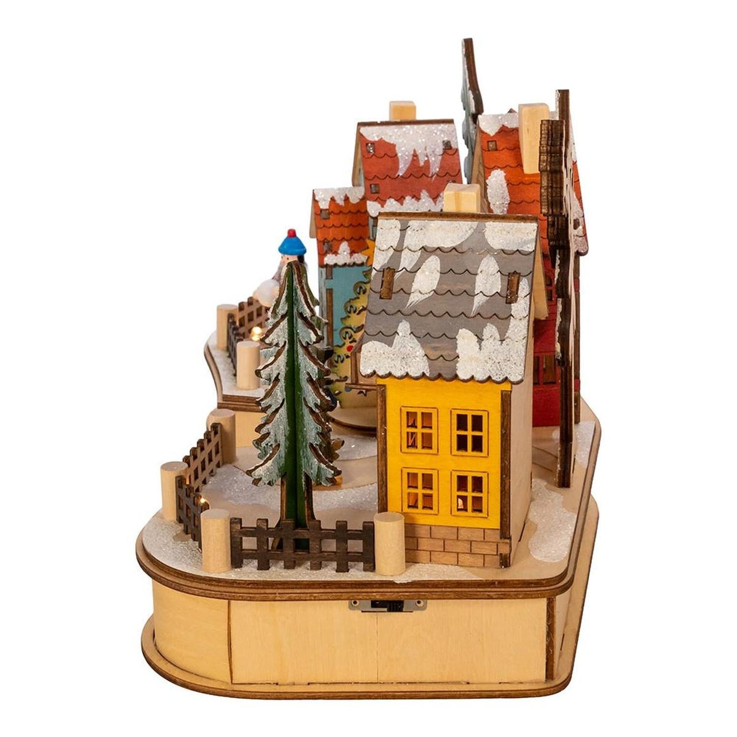 Kurt Adler 7.08-Inch Village Musical LED House with Motion