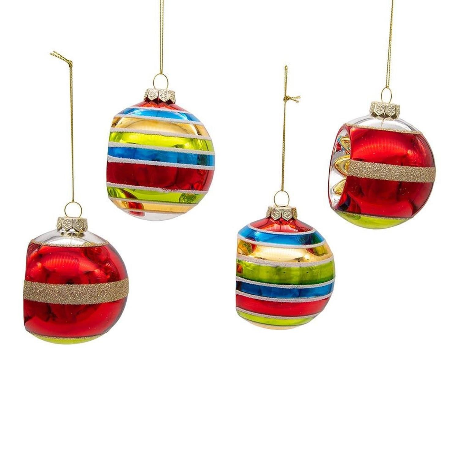 Kurt Adler 75MM Early Years Glass Ornaments, 4 Piece Set