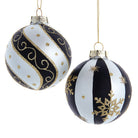 Shop For Kurt Adler 80 MM Silver/ Black/ Gold Glass Balls, 6 - Piece Set