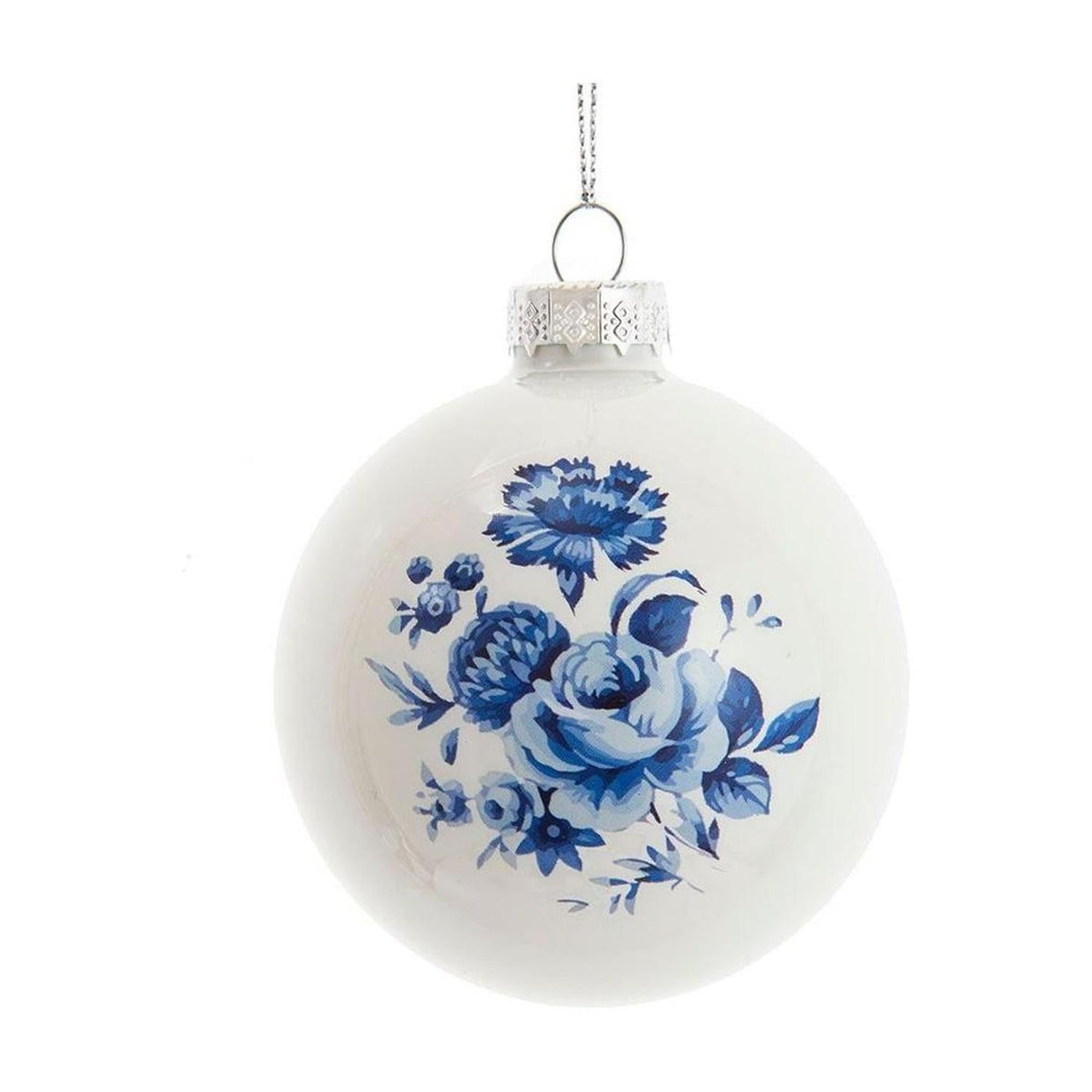 Shop For Kurt Adler 80MM Delft Blue Shiny Glass Ball Ornaments, 6 - Piece Set