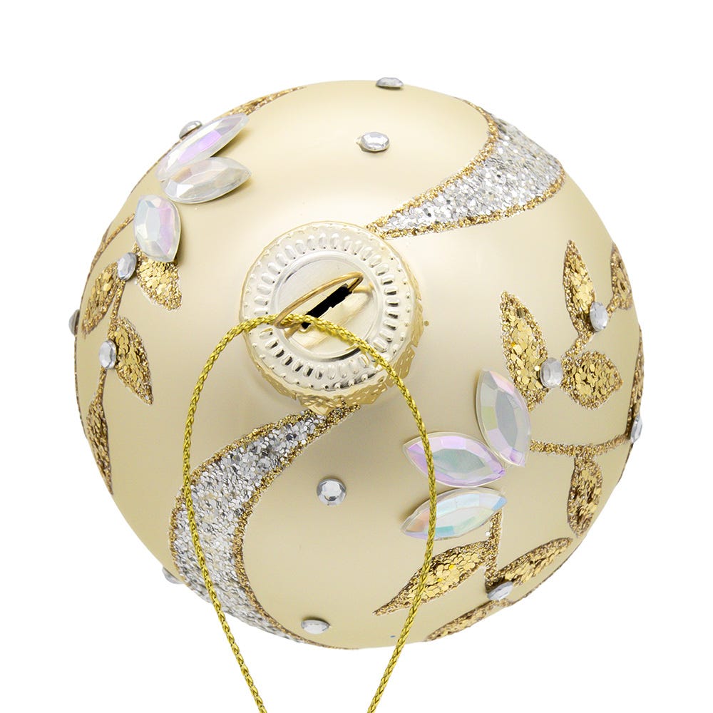 Shop For Kurt Adler 80MM Glass Gold Leaf Ball Ornament, 6 - Piece Box