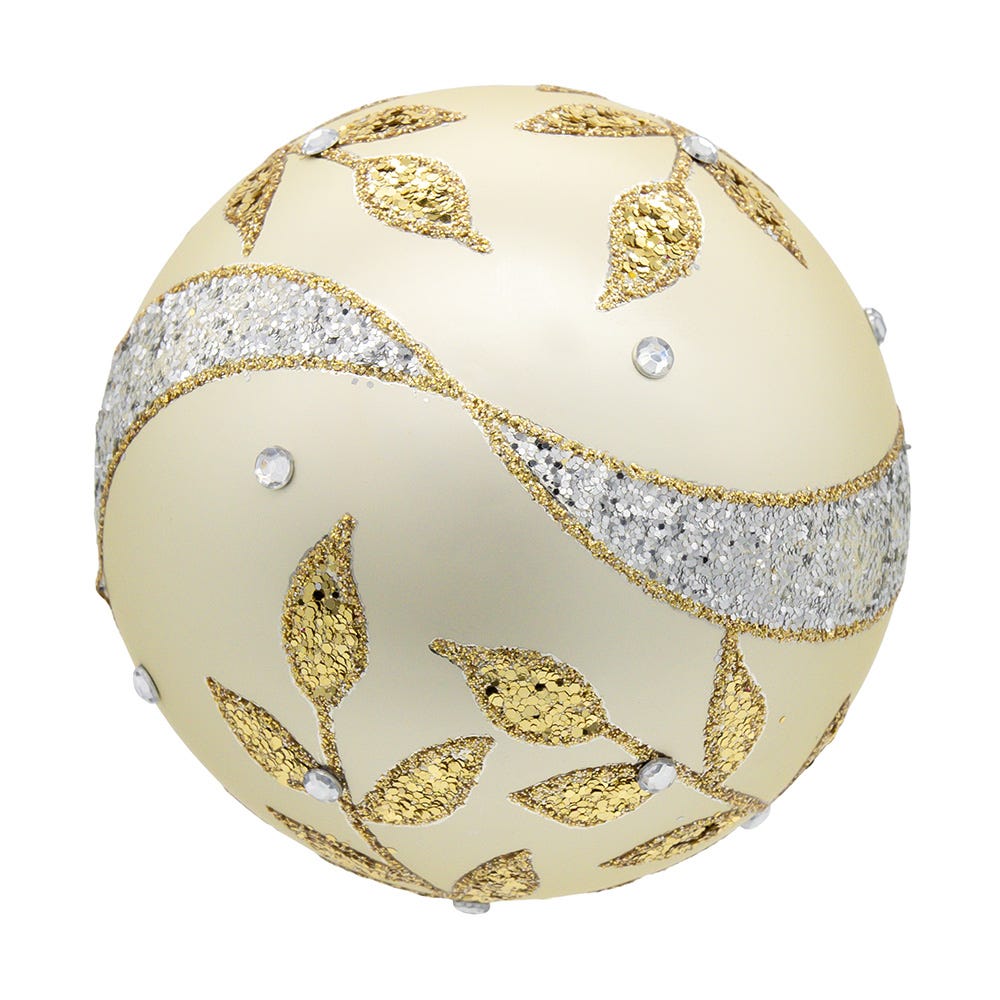 Shop For Kurt Adler 80MM Glass Gold Leaf Ball Ornament, 6 - Piece Box