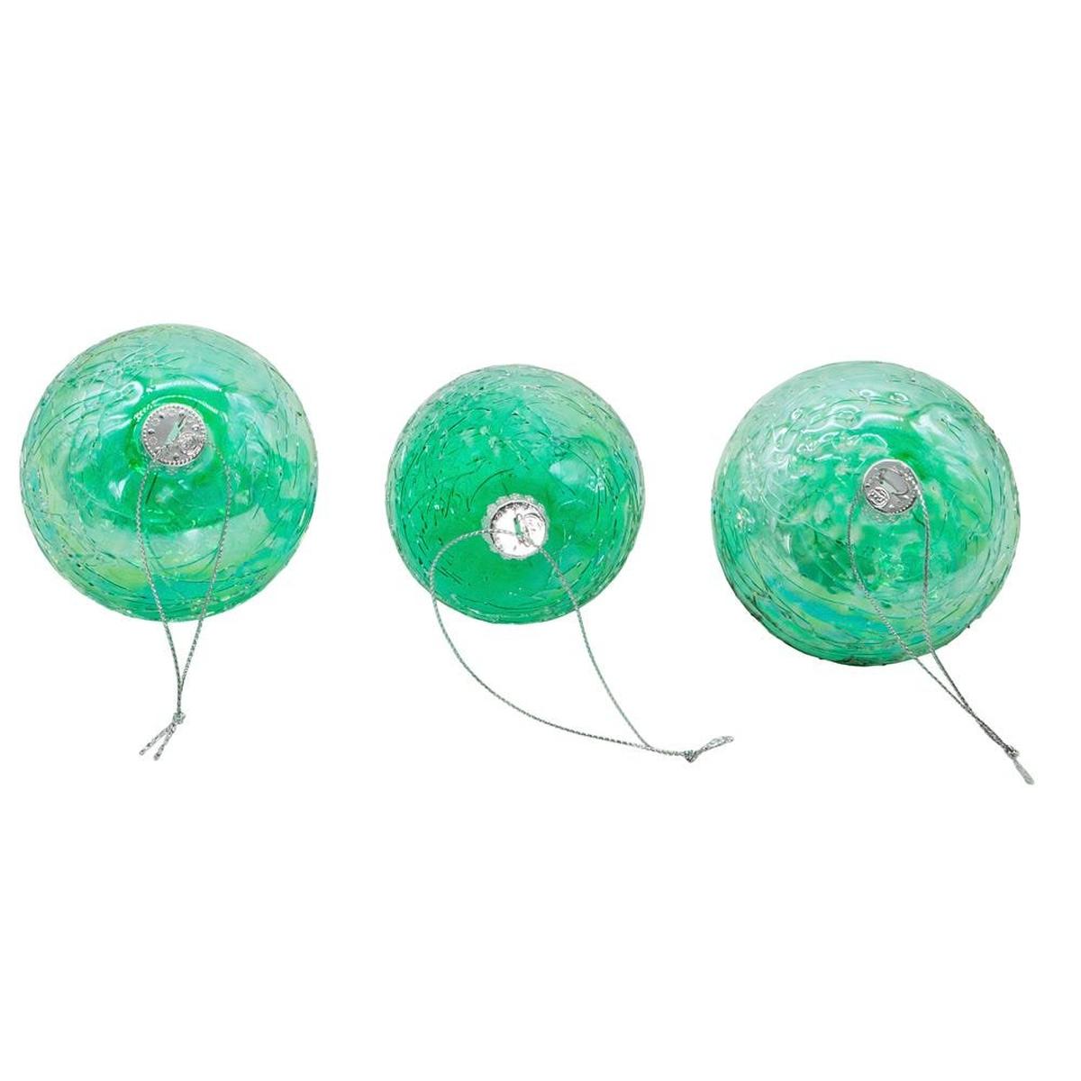 Shop For Kurt Adler 80MM Glass Iridescent Green Onion, Ball and Finial, (Set of 3)