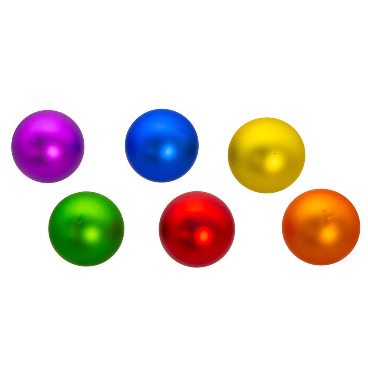 Shop For Kurt Adler 80MM Glass Matte Rainbow Ornaments (6 Pieces)