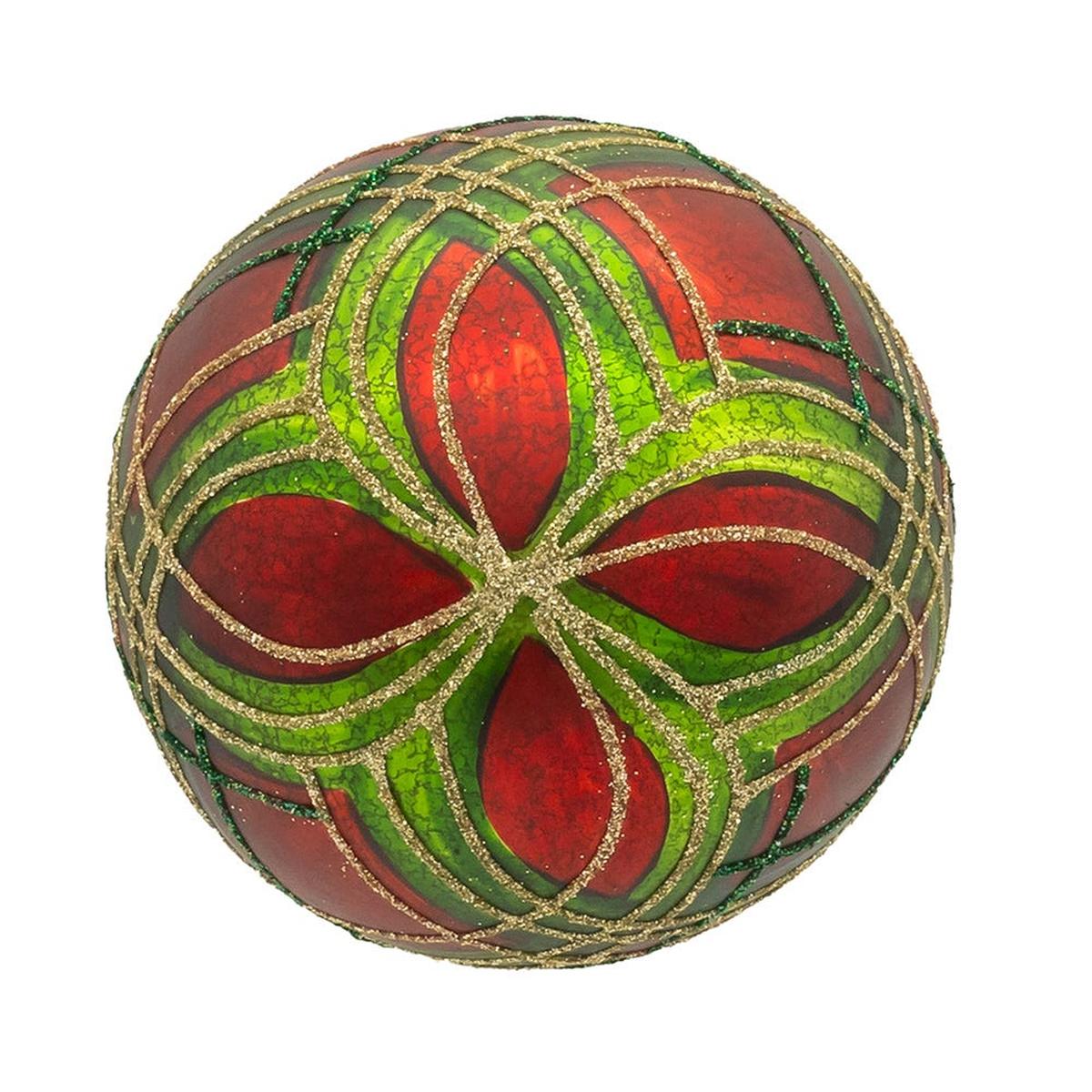 Shop For Kurt Adler 80MM Glass Matte Red and Green Striped Ball Ornaments, 6 - Piece Set