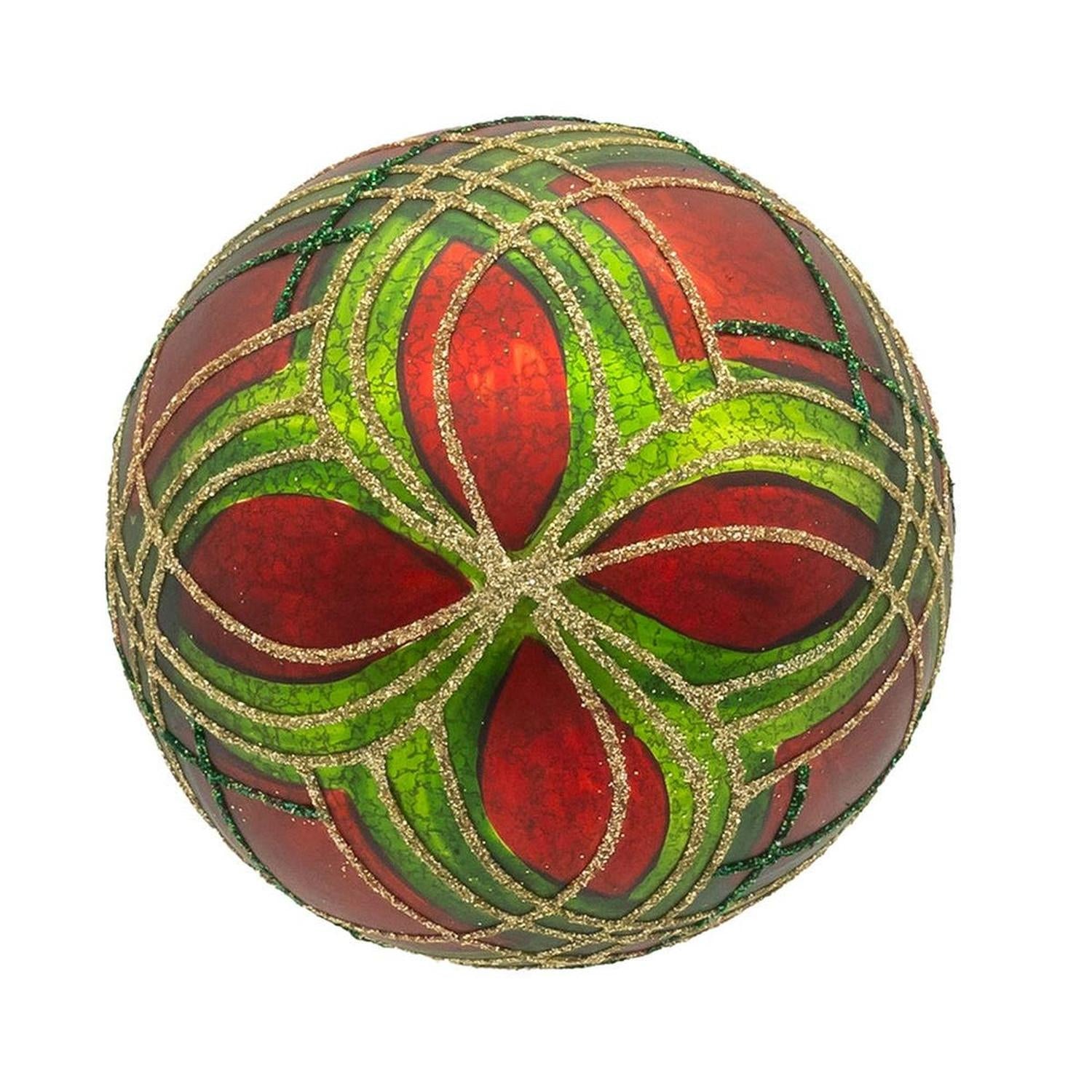 Shop For Kurt Adler 80MM Glass Matte Red and Green Striped Ball Ornaments, 6 - Piece Set