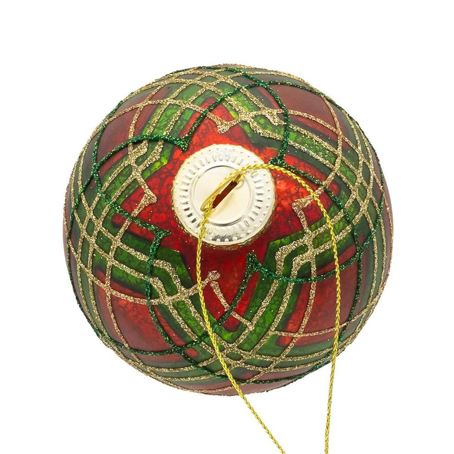 Shop For Kurt Adler 80MM Glass Matte Red and Green Striped Ball Ornaments, 6 - Piece Set