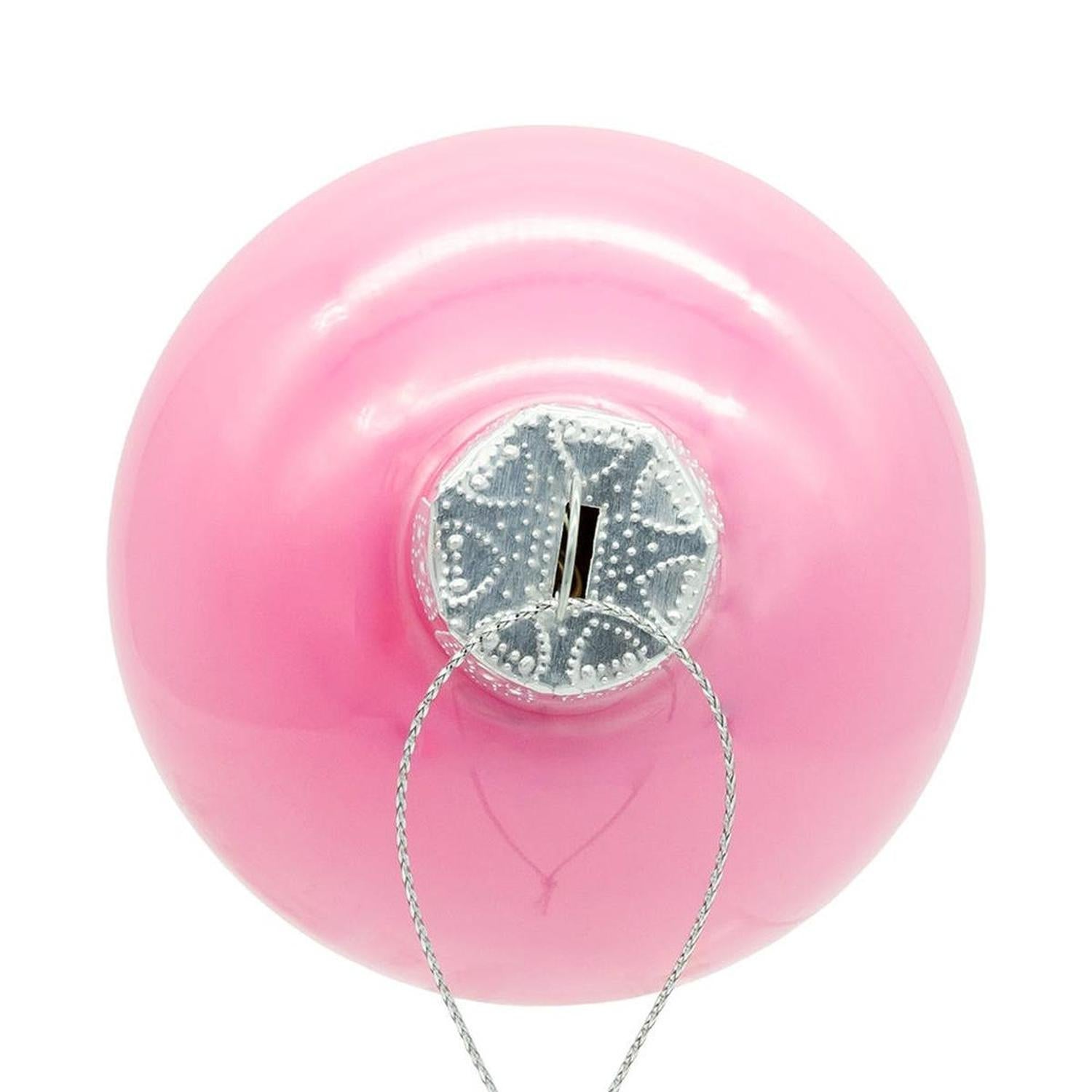 Kurt Adler 80MM Glass Pearlized Pink Ball Ornaments