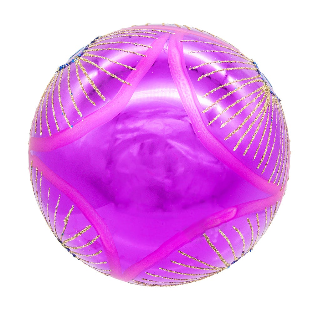Shop For Kurt Adler 80MM Glass Purple and Blue Peacock Ball Ornaments, (Set of 6)