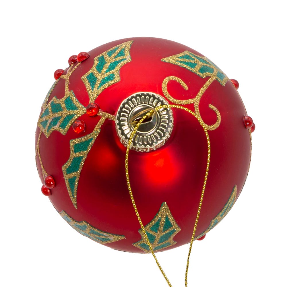 Shop For Kurt Adler 80MM Glass Red Berry and Holly Leaves Ornaments (6 Piece)
