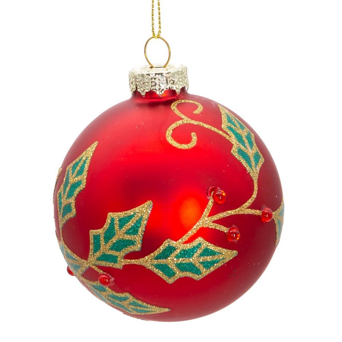Shop For Kurt Adler 80MM Glass Red Berry and Holly Leaves Ornaments (6 Piece)