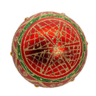 Shop For Kurt Adler 80MM Glass Red With Green and Gold Design Ball Ornament Set of 6