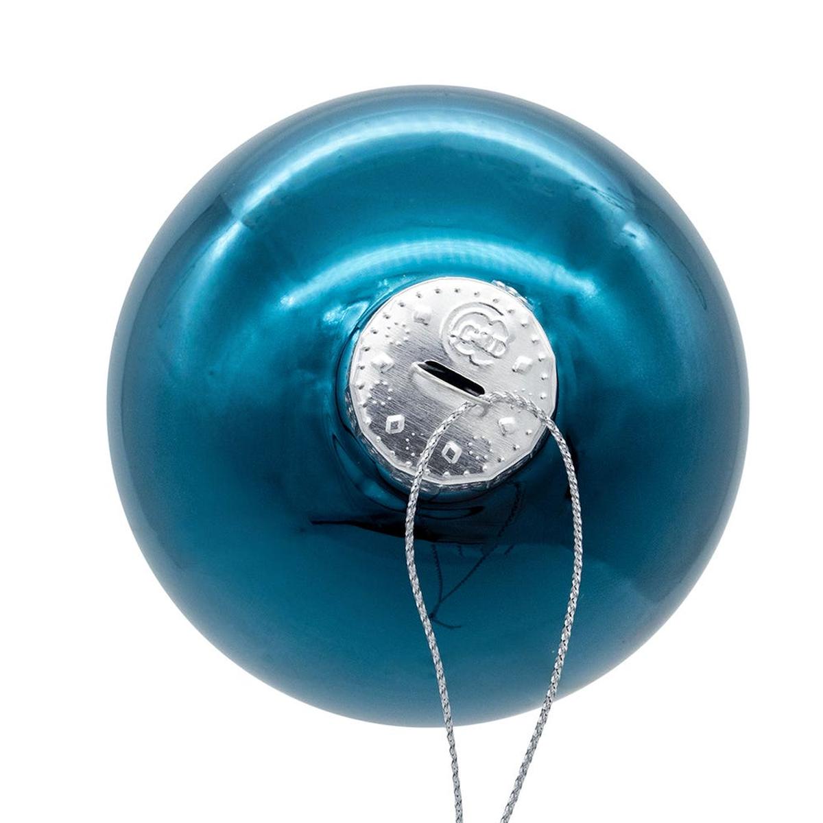 Shop For Kurt Adler 80MM Glass Shiny Teal Ball Ornaments, (Set of 6)