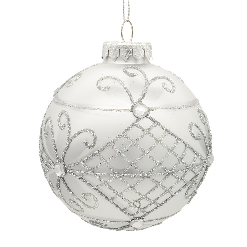 Shop For Kurt Adler 80MM Glass Silver Decorative Ball Ornaments, 6 - Piece Set