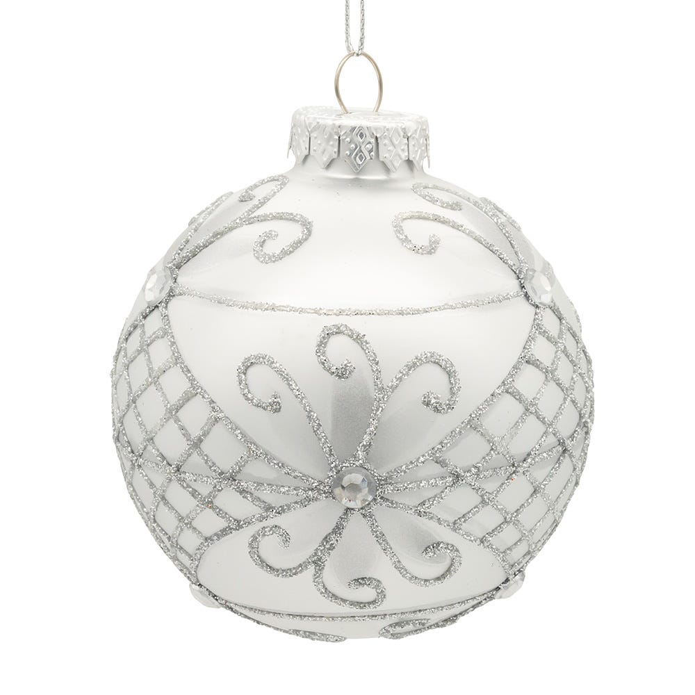 Shop For Kurt Adler 80MM Glass Silver Decorative Ball Ornaments, 6 - Piece Set
