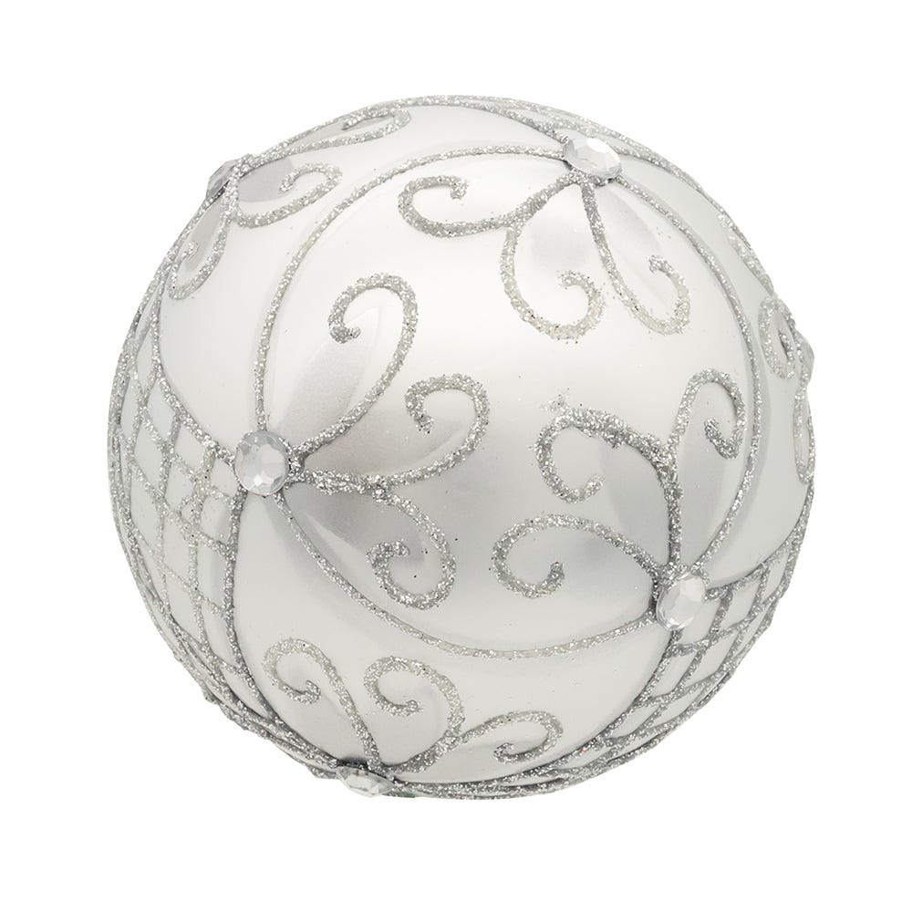 Shop For Kurt Adler 80MM Glass Silver Decorative Ball Ornaments, 6 - Piece Set