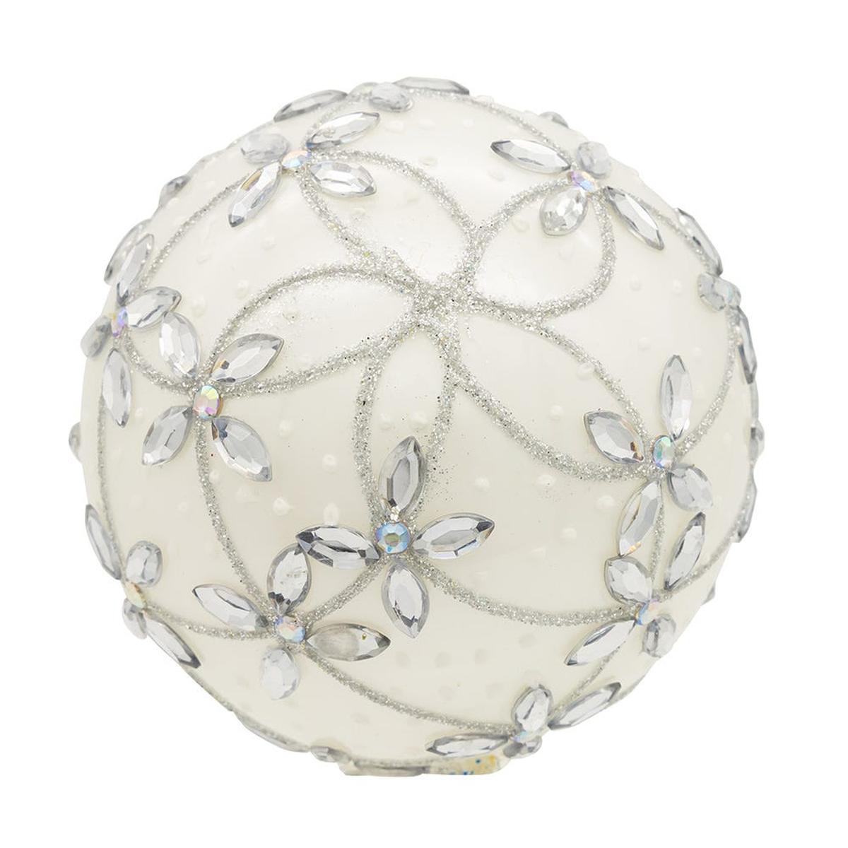 Shop For Kurt Adler 80MM Glass Silver Jeweled Ball Ornaments, 6 - Piece Box