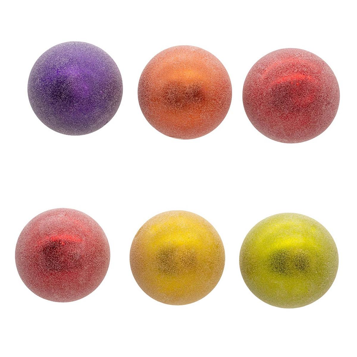 Shop For Kurt Adler 80MM Glass Sugar Frosted Solid Ornaments, (Set of 6)